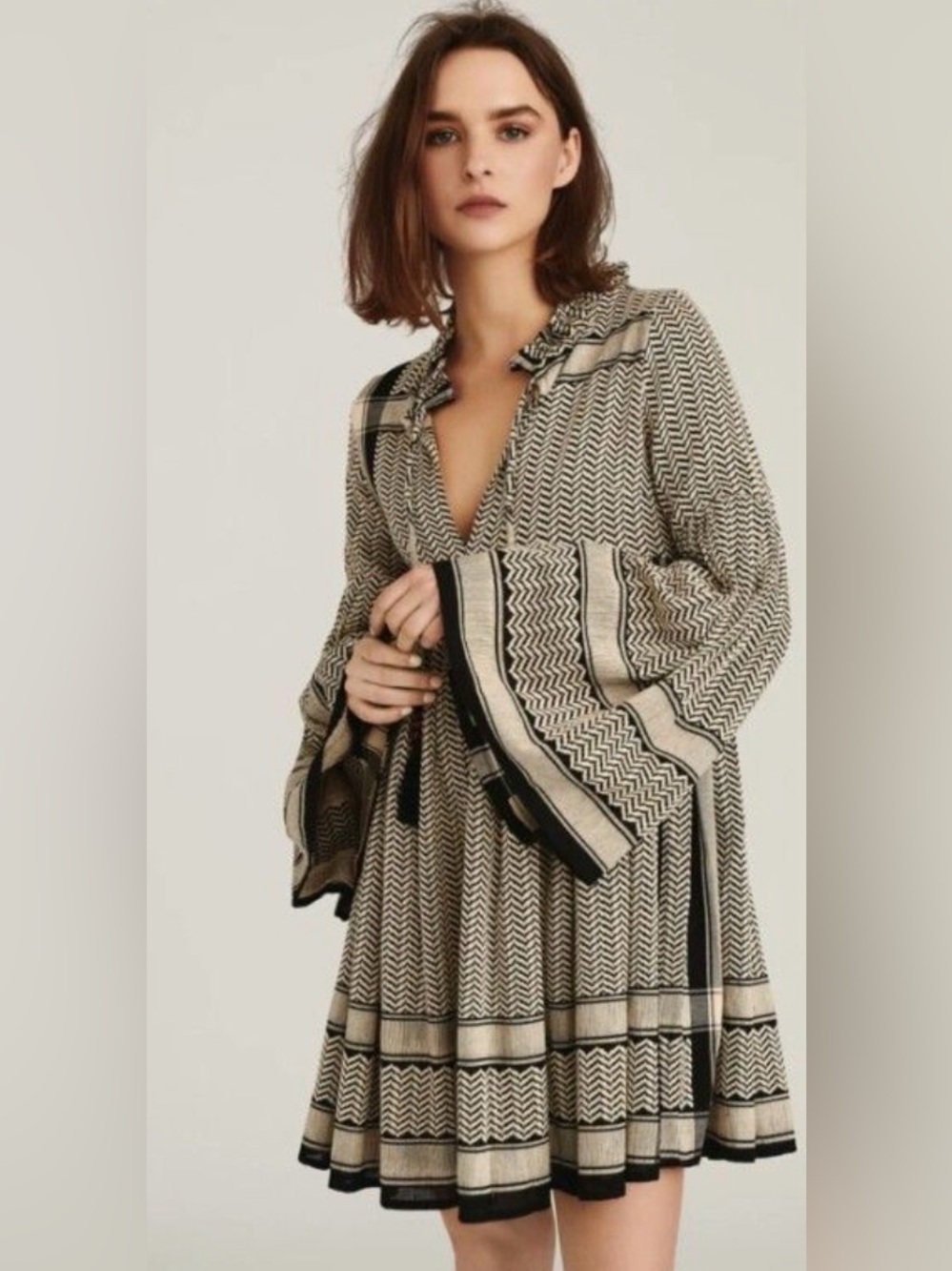 SUMMERY Copenhagen Souzarica Tasseled Pleated Mini Dress